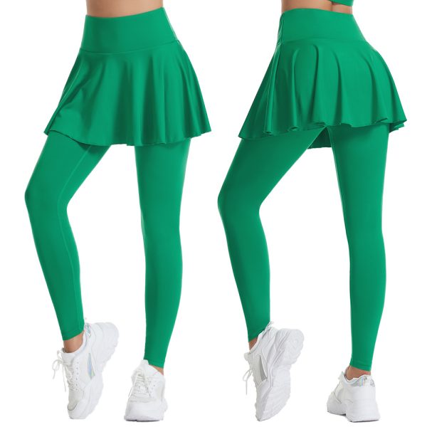 Tennis skirt women's summer fake two-piece anti-exposure yoga skirt high elastic quick-drying fashion pleated sports short skirt